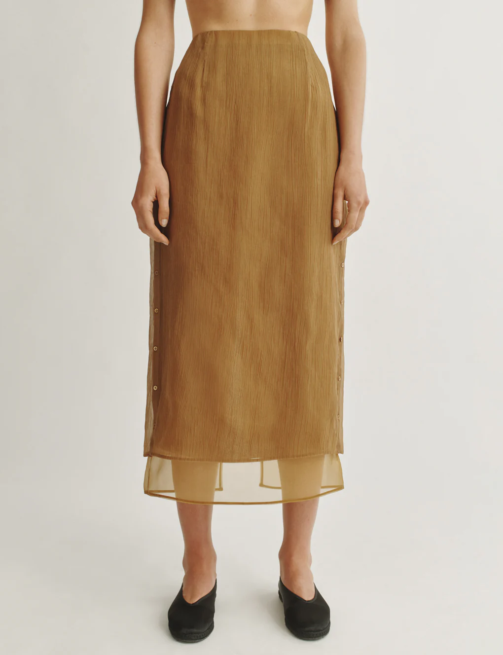 The Sheer Overlay Skirt in Starched Chiffon 2 The Sheer Overlay Skirt in Starched Chiffon
