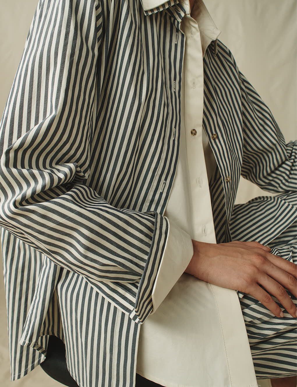 The Cocoon Shirt in Sunwashed Stripe